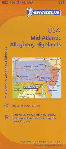 9782067175228: Michelin Map Mid-Atlantic Allegheny Highlands / Michelin Etats-Unis Atlantique centre Allegheny Highlands: 582 Regional USA