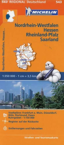 Beispielbild fr NRW, Hessen, Rheinland-Pfalz, Saarland: Stadtplne: Frankfurt a. Main, Dsseldorf, Kln, Dortmund, Essen. Ruhrgebiet 1 : 150 000. Register. Entfernungen und Fahrzeiten (Regionalkarten) zum Verkauf von medimops