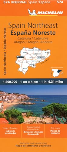 9782067184251: Michelin Spain: Northeast Catalonia, Aragon, Andorra, Map 574 (Maps/Regional (Michelin)) (English and Spanish Edition)