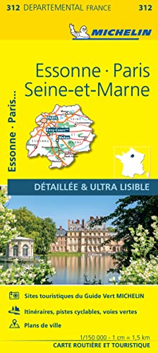 9782067202146: Carte Dpartementale Essonne, Paris, Seine-et-Marne: Straen- und Tourismuskarte 1:150.000: 312