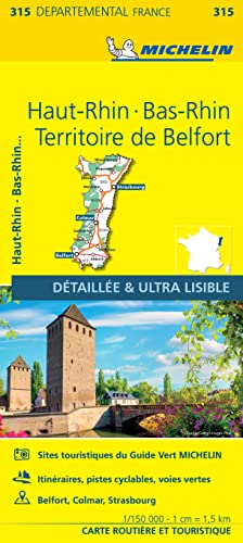 Beispielbild fr Bas-Rhin, Haut-Rhin, Territoire De Belfort - Michelin Local Map 315 zum Verkauf von Blackwell's