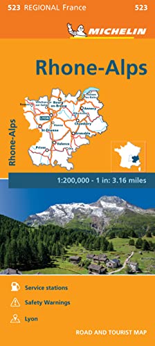 9782067209305: Rhone-Alps - Michelin Regional Map 523: Map (Michelin Regional Maps, 523)