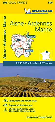 9782067210004: Aisne, Ardennes, Marne - Michelin Local Map 306: Map (Michelin Local Maps)