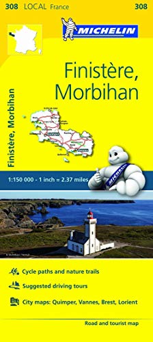 Imagen de archivo de Finistere, Morbihan - Michelin Local Map 308 a la venta por Blackwell's
