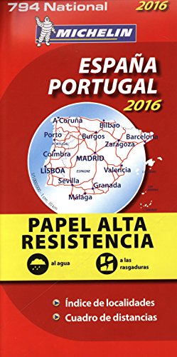 9782067211506: Espagne Haute Resistance / Onverscheurbaar 17794 Carte 'National' Michelin kaart 2016