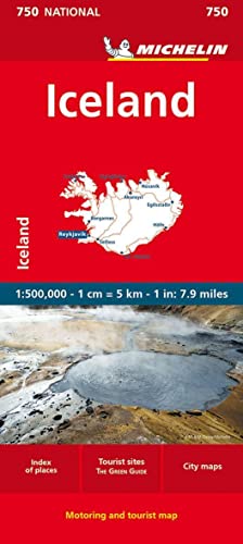 9782067211902: Iceland - - Michelin National Map 750: Straen- und Tourismuskarte 1:500.000 (Michelin Map)