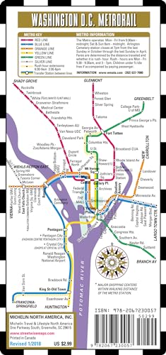 

Streetwise Washington DC Metro Map - Laminated Metro Map of Washington, DC (Michelin Streetwise Maps)