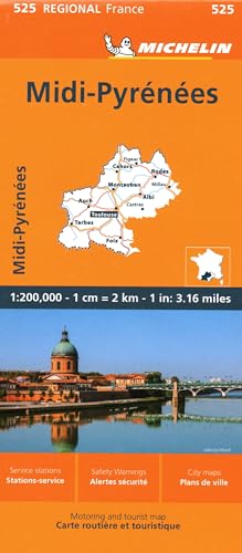 9782067258808: Midi-Pyrenees - Michelin Regional Map 525: Straßen- und Tourismuskarte 1:200.000 (Michelin Maps, 525)