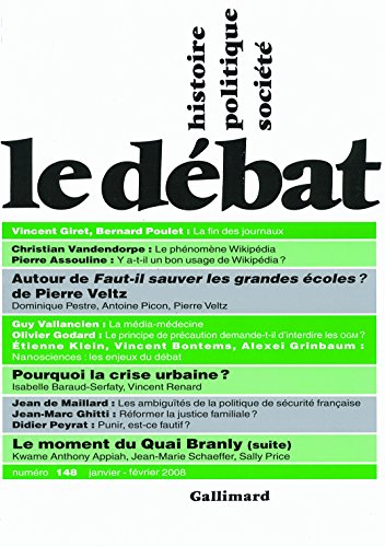 Beispielbild fr Le dbat n148, janvier-fvrier 2008 zum Verkauf von LibrairieLaLettre2