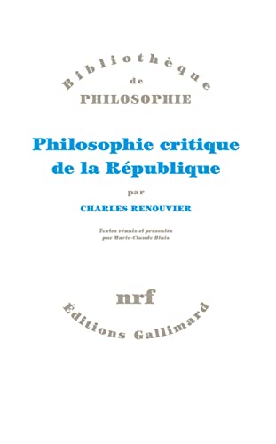 Stock image for Philosophie critique de la Rpublique for sale by medimops