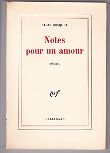 9782070183876: NOTES POUR UN AMOUR (BEAUX PAPIERS)