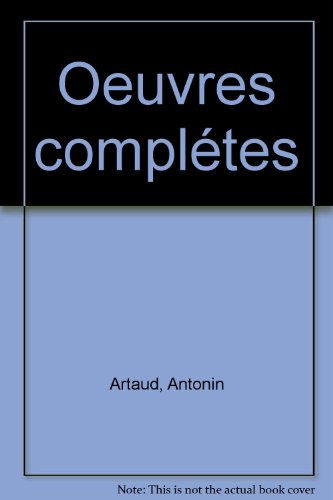 OEUVRES COMPLETES (25) (9782070190621) by ARTAUD, ANTONIN