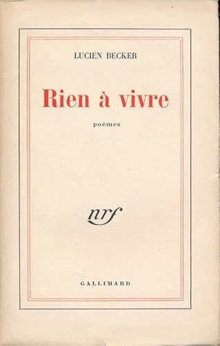 9782070205332: Rien a vivre