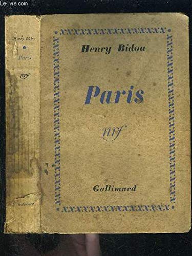 Imagen de archivo de Paris Bidou H a la venta por LIVREAUTRESORSAS