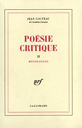 Stock image for Posie critique, tome 2 : Monologues for sale by LeLivreVert