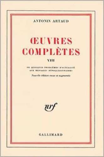 Å’uvres complÃ¨tes (8) (9782070220212) by Artaud, Antonin