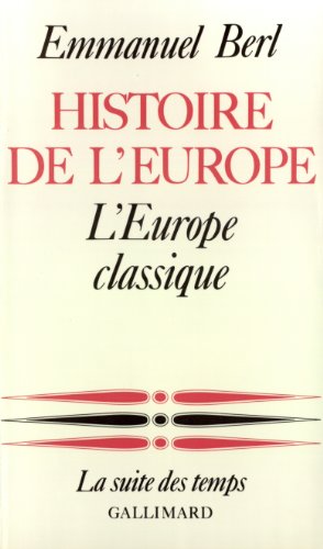 Beispielbild fr Histoire de l'Europe (L'Europe Classique II) zum Verkauf von Zubal-Books, Since 1961