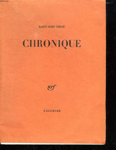 Chronique (9782070256785) by Perse, Saint-John