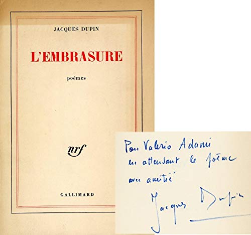 L'EMBRASURE (BLANCHE) (9782070269631) by Dupin Jacques