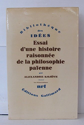 Beispielbild fr ESSAI D'UNE HISTOIRE RAISONNEE DE LA PHILOSOPHIE PAIENNE (BIBLIOTHEQUE DES IDEES) Tome I zum Verkauf von Zubal-Books, Since 1961