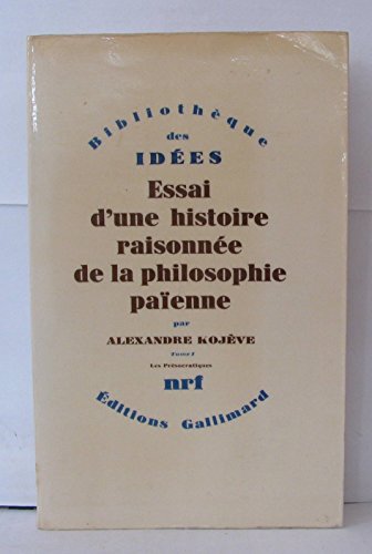 Stock image for ESSAI D'UNE HISTOIRE RAISONNEE DE LA PHILOSOPHIE PAIENNE (BIBLIOTHEQUE DES IDEES) Tome I for sale by Zubal-Books, Since 1961