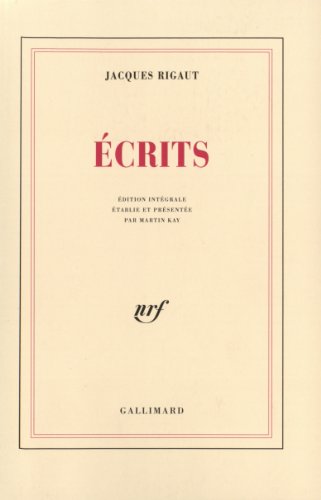 Ã‰crits (9782070273270) by Rigaut, Jacques