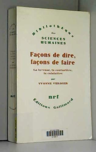 9782070282463: Faons de dire, faons de faire: La laveuse, la couturire, la cuisinire