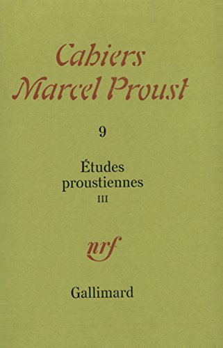 Stock image for tudes proustiennes (3) for sale by Gallix