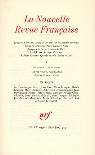 9782070294930: La Nouvelle Revue Franaise