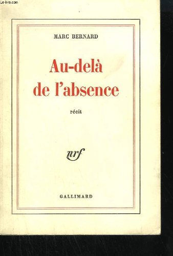 Beispielbild fr Au-del de l'absence zum Verkauf von Librairie Th  la page