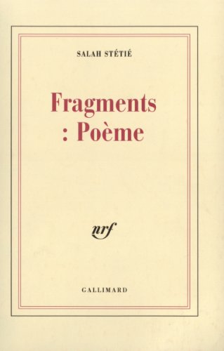 Stock image for Fragments : Pome for sale by GF Books, Inc.