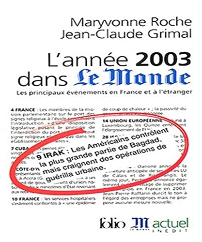 Beispielbild fr L'anne 2003 dans "Le Monde" zum Verkauf von A TOUT LIVRE