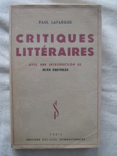 Imagen de archivo de Critiques litteraires a la venta por La bataille des livres