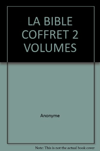 Beispielbild fr La Bible Coffret 2 Volumes zum Verkauf von Ammareal