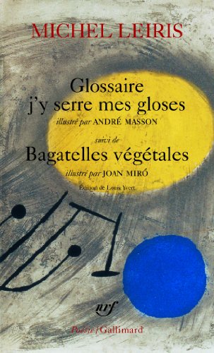 Imagen de archivo de Glossaire j'y serre mes gloses / Bagatelles vgtales a la venta por Gallix