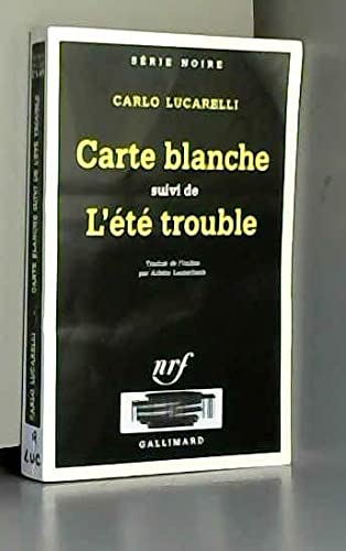 Stock image for Carte blanche, suivi de "L'Et trouble" for sale by Ammareal