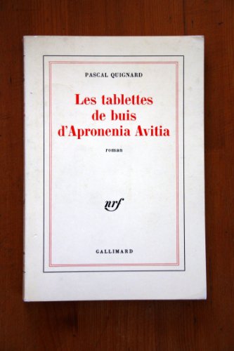 Beispielbild fr Les Tablettes de buis d'Apronenia Avitia zum Verkauf von Chapitre.com : livres et presse ancienne