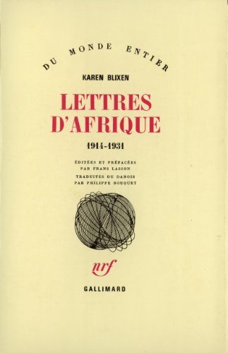 Stock image for Lettres d'Afrique, 1914-1931 for sale by medimops