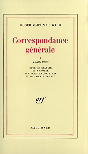 Beispielbild fr Correspondance gnrale : Tome 5, 1930-1932 zum Verkauf von Revaluation Books