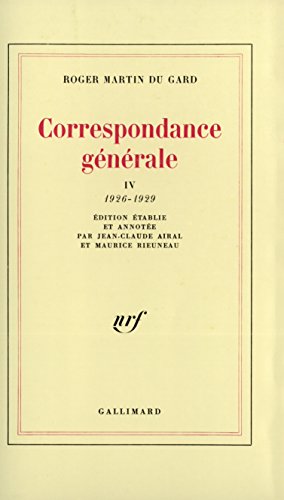Beispielbild fr Correspondance gnrale : Tome 4, 1926-1929 zum Verkauf von Revaluation Books