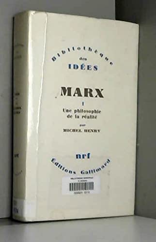 Beispielbild fr Marx : Tome 1 : une philosophie de la ralit zum Verkauf von medimops