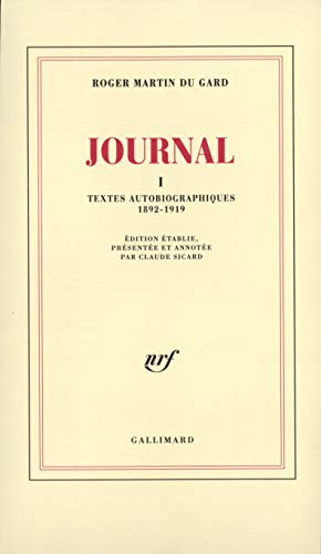 9782070727063: Journal: Tome 1, textes autobiographiques (1892-1919)