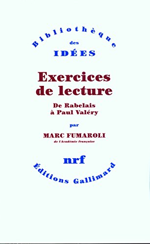 9782070729852: Exercices de lecture: De Rabelais  Paul Valry