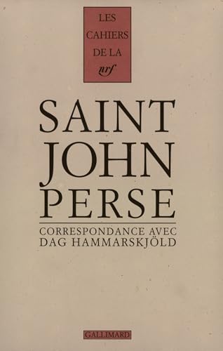 Correspondance: (1955-1961) (9782070733293) by Saint-John Perse; HammarskjÃ¶ld, Dag