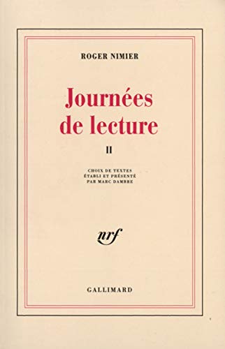 Stock image for Journes de lecture: 1951-1962 (2) for sale by GF Books, Inc.