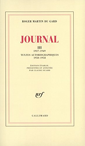 9782070734269: Journal (Tome 3-1937-1949 - Textes autobiographiques (1950-1958))