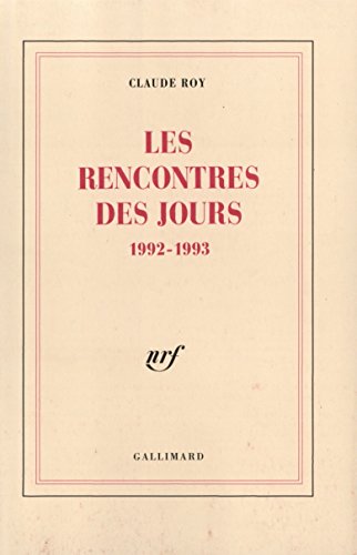 Beispielbild fr Les rencontres des jours: (1992-1993) zum Verkauf von WorldofBooks