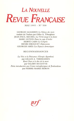 Stock image for LA NOUVELLE REVUE FRANCAISE for sale by LiLi - La Libert des Livres