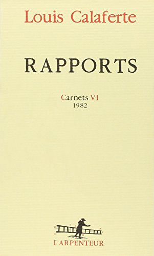 9782070743933: Rapports - Carnets VI 1982
