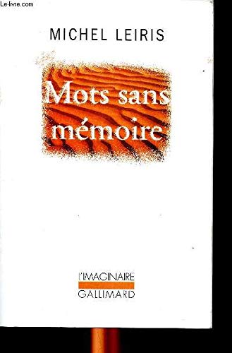 9782070751365: Mots sans mmoire (L'IMAGINAIRE)